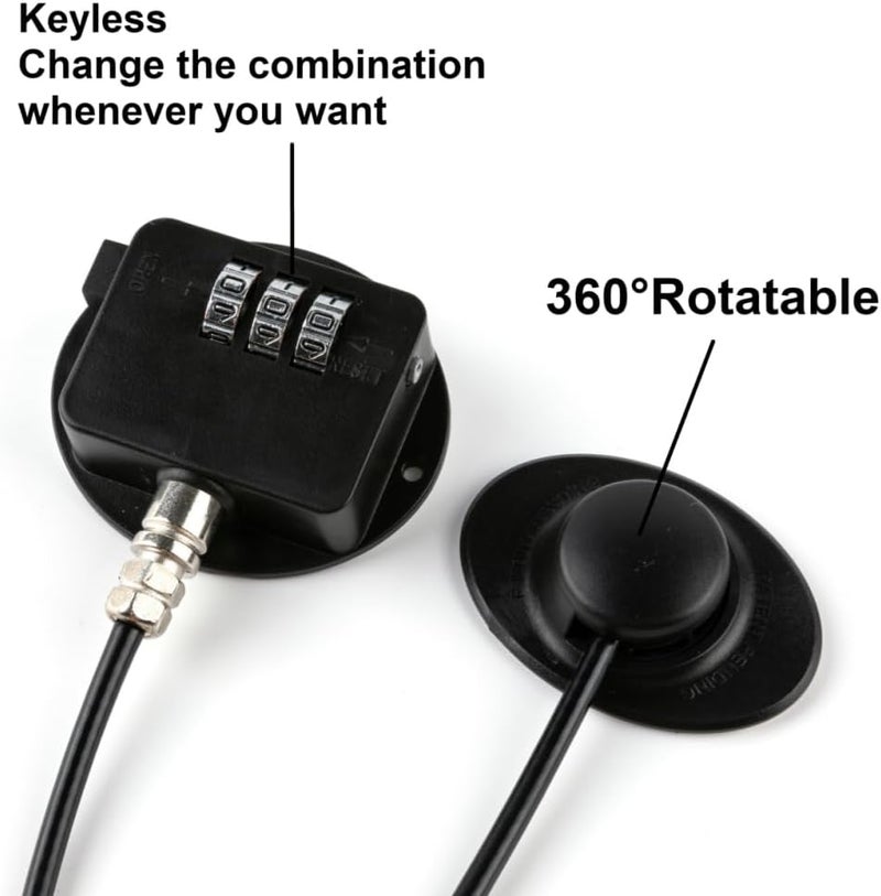 FIGEPO Combination Refrigerator Lock - Child Safety Lock (2 Pack, Black) - Image 2